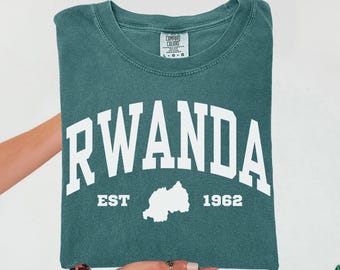 Comfort Colors Rwanda Map Shirt, Africa Vacation Trip Souvenir Gift