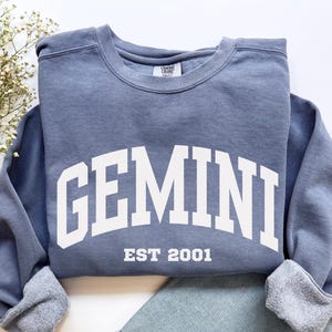 Custom Gemini Sweatshirt, Comfort Colors Custom Gemini Shirt, Gemini Gift, Custom Zodiac Shirt, Personalized Horoscope Gift, May June Gift
