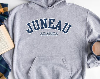 Juneau Alaska Sweatshirt, Alaska Crewneck Sweater Ski Trip Alaska Family Vacation Souvenir Gift, Womens Juneau AK Hoodie Mens Alaska Hoodie