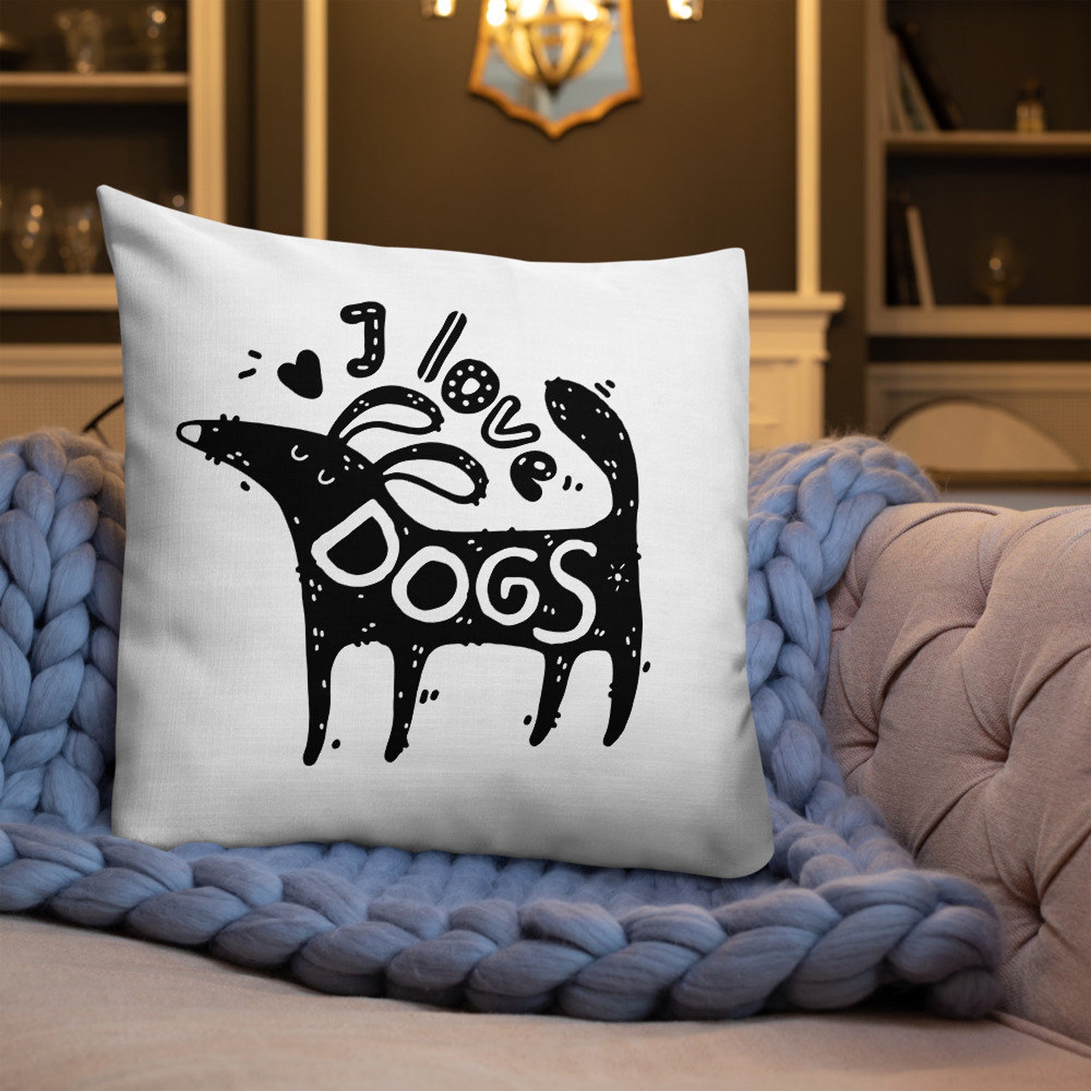 I love dogs pillow case Dog pillowcase Dog lover gift Dog Etsy