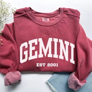 Custom Gemini Sweatshirt, Comfort Colors Custom Gemini Shirt, Gemini Gift, Custom Zodiac Shirt, Personalized Horoscope Gift, May June Gift