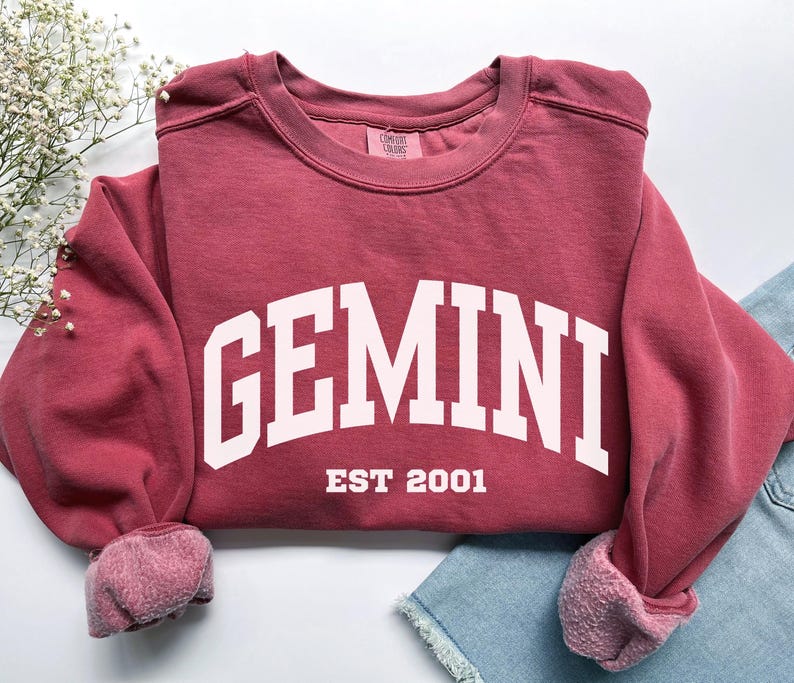 Custom Gemini Sweatshirt, Comfort Colors Custom Gemini Shirt, Gemini Gift, Custom Zodiac Shirt, Personalized Horoscope Gift, May June Gift