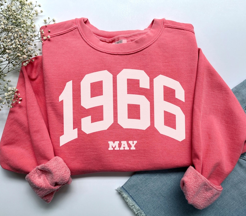 Custom Birth Year Sweatshirt, Comfort Colors Custom Birth Year Shirt 1966 Sweatshirt Turning 60 Years Old, Personalized 60th Birthday Gift
