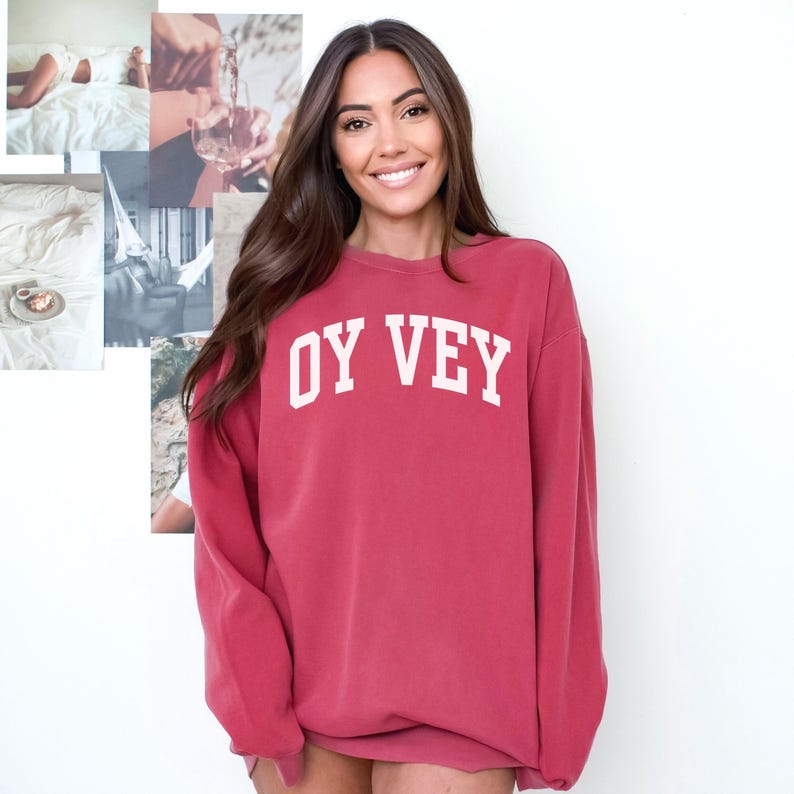 Oy Vey Jewish Shirt, Comfort Colors Jewish Sweatshirt, Hanukkah Shirt, Funny Jewish Crewneck, Chanukah Gift for Family, Hebrew Yiddish Shirt