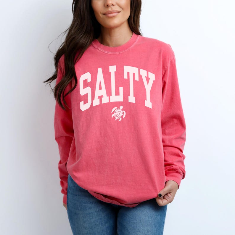 Salty Sweatshirt, Comfort Colors Salty Shirt, Beach Sweatshirt, Spring Break Girls Trip Beachy Sweatshirt, Trendy Summer Vacation Crewneck