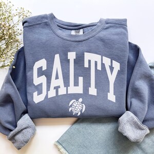 Salty Sweatshirt, Comfort Colors Salty Shirt, Beach Sweatshirt, Spring Break Girls Trip Beachy Sweatshirt, Trendy Summer Vacation Crewneck