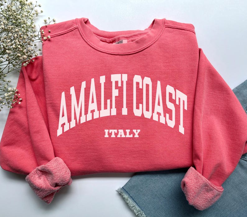 Amalfi Coast Sweatshirt, Comfort Colors Amalfi Coast Shirt Amalfi Crewneck, Mediterranean Europe Honeymoon Italy Vacation Trip Souvenir Gift
