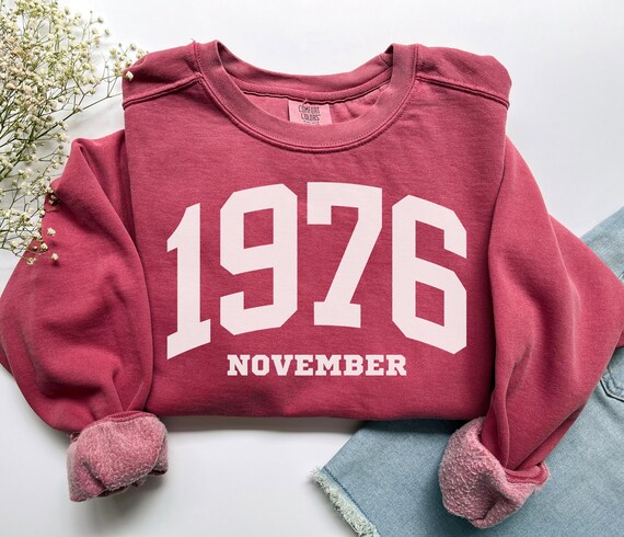 Custom Birth Year Sweatshirt, Comfort Colors Custom Birth Year Shirt 1976 Sweatshirt, Turning 50 Years Old Personalized 50th Birthday Gift