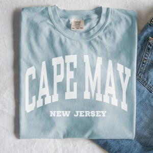 Cape May Sweatshirt, Comfort Colors Cape May Shirt, New Jersey Vacation Trip Souvenir Gift, Girls Trip Vacay Beachy Crewneck New Jersey Tee