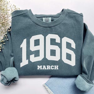 Custom Birth Year Sweatshirt, Comfort Colors Custom Birth Year Shirt 1966 Sweatshirt Turning 60 Years Old, Personalized 60th Birthday Gift