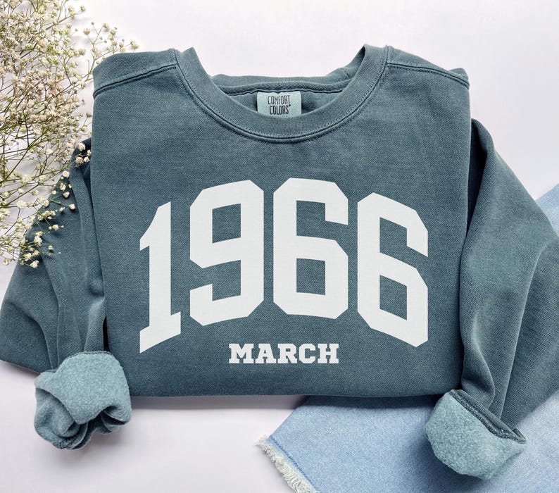 Custom Birth Year Sweatshirt, Comfort Colors Custom Birth Year Shirt 1966 Sweatshirt Turning 60 Years Old, Personalized 60th Birthday Gift