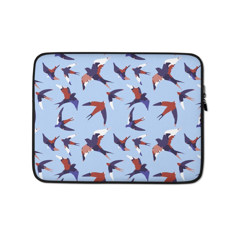 Cute Macbook Air sleeve 13 inch laptop case 15 inch laptop sleeve Swallow birds laptop sleeve Pastel blue laptop bag MacBook Pro sleeve