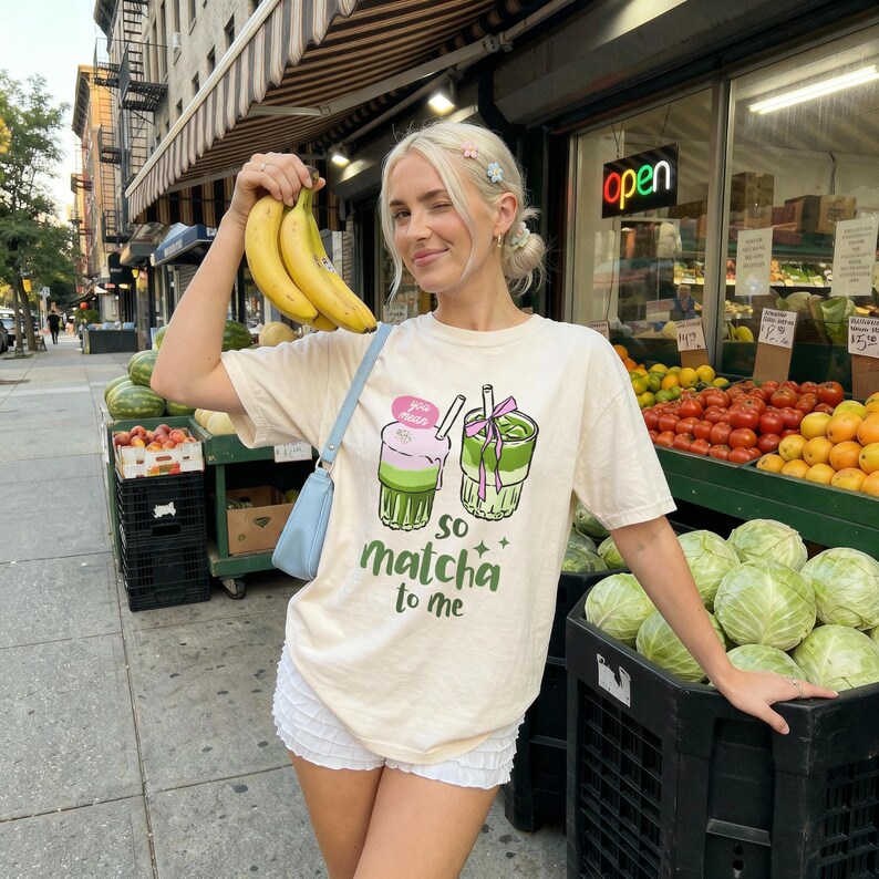 Trendy Matcha Shirt, Comfort Colors Matcha Club Shirt Wellness Matcha Lover Gift,Clean Girl Aesthetic Matcha Latte Gin Z Vintage Graphic Tee