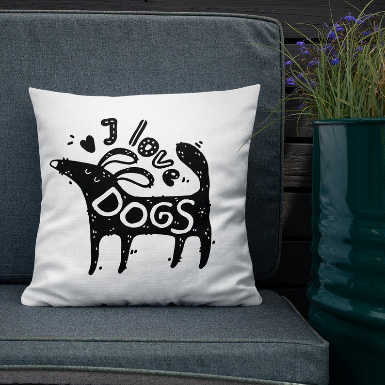 I Love Dogs Pillow Case Dog Pillowcase Dog Lover Gift Dog Etsy