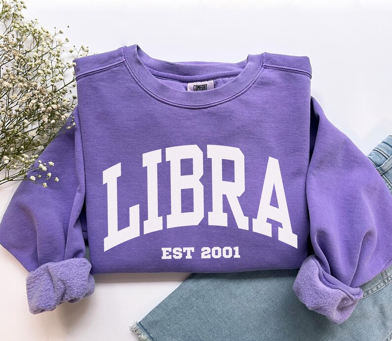 Custom Libra Sweatshirt, Comfort Colors Custom Libra Shirt, Libra Gift, Custom Zodiac Shirt, Personalized Horoscope September October Gift