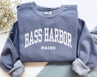 Bass Harbor Sweatshirt, Comfort Colors Bass Harbor Maine Shirt, Maine Urlaubssouvenir Geschenk, Acadia Sweatshirt Bass Harbor ME Rundhalsausschnitt