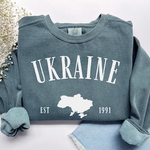 Sweat-shirt Ukraine, Chemise carte de l'Ukraine aux couleurs confort, Pull Ukraine, Sweat-shirt ukrainien, Chemise ukrainienne, Cadeau Ukraine, Support Ukraine