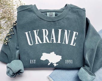 Ukraine Sweatshirt, Comfort Colors Ukraine Map Shirt Ukraine Sweater Ukrainian Sweatshirt, Ukrainian Shirt Ukraine Gift Support Ukraine Tee