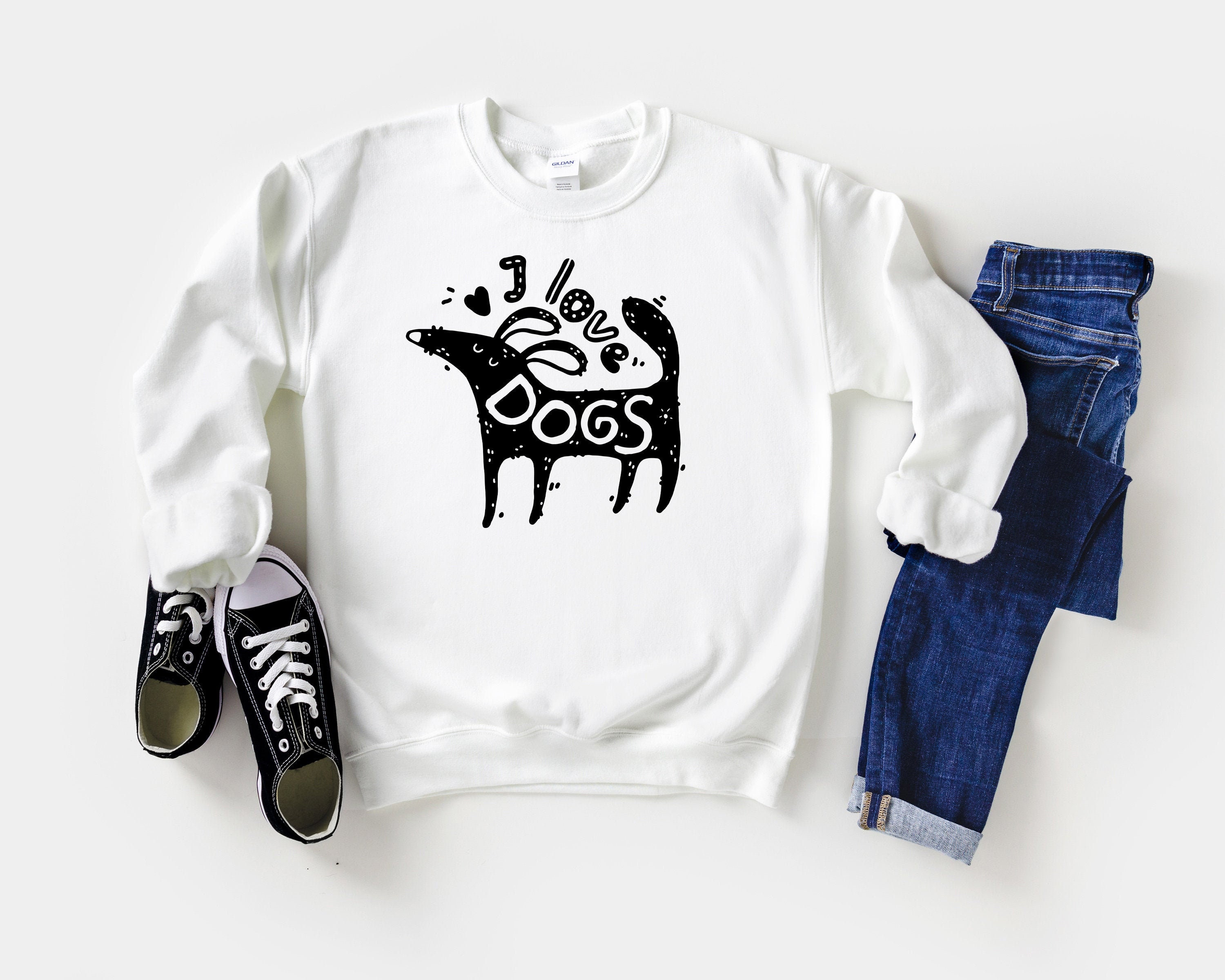 I love dogs sweatshirt Dog lover sweatshirt Doggo Etsy