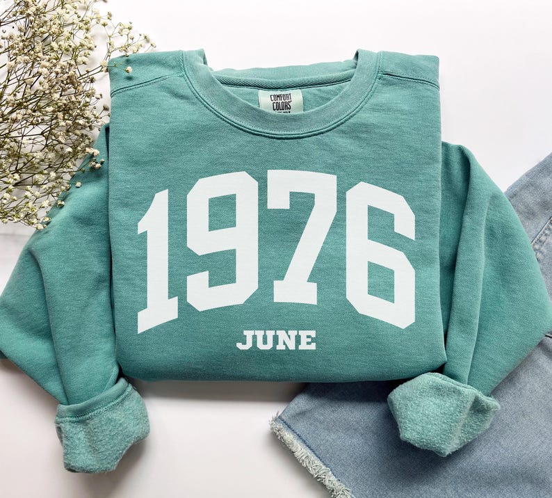 Custom Birth Year Sweatshirt, Comfort Colors Custom Birth Year Shirt 1976 Sweatshirt, Turning 50 Years Old Personalized 50th Birthday Gift