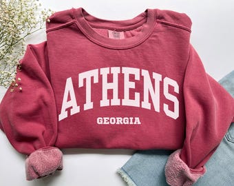 Athens Georgia Sweatshirt, Comfort Colors Athens Georgia Shirt Moving to Georgia Vacation Trip Souvenir Gift,Student Gift Athens GA Crewneck