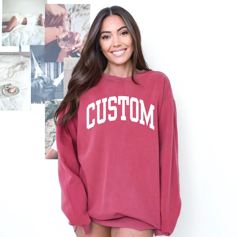 Custom Sweatshirt, Comfort Colors Personalized Gift for Her, Custom Crewneck Aesthetic Sweatshirt, Customize Shirt, Trendy Custom Name Shirt