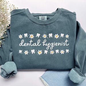 Chemise d&#39;hygiéniste dentaire, sweat-shirt d&#39;hygiéniste dentaire de couleurs de confort, hygiéniste dentaire de Pâques, cadeau de dentiste pédiatrique, cadeau d&#39;hygiéniste dentaire