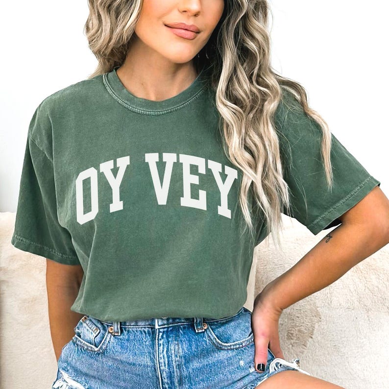 Oy Vey Jewish Shirt, Comfort Colors Jewish Sweatshirt, Hanukkah Shirt, Funny Jewish Crewneck, Chanukah Gift for Family, Hebrew Yiddish Shirt