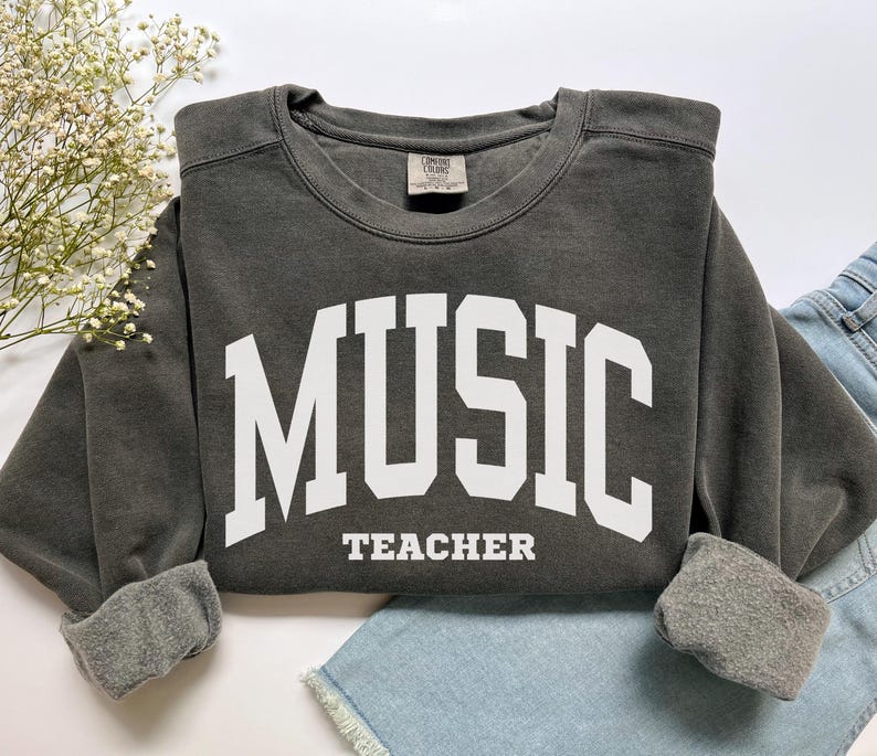 Music Teacher Sweatshirt, Comfort Colors Music Teacher Shirt, Music Lover Piano Teacher Graduation Gift for Musician, Music Student Crewneck