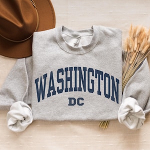 Washington DC Sweatshirt, District of Columbia DC Souvenir Vacation Trip Gift, Preppy Washington DC Shirt, Vintage Washington Dc Crewneck