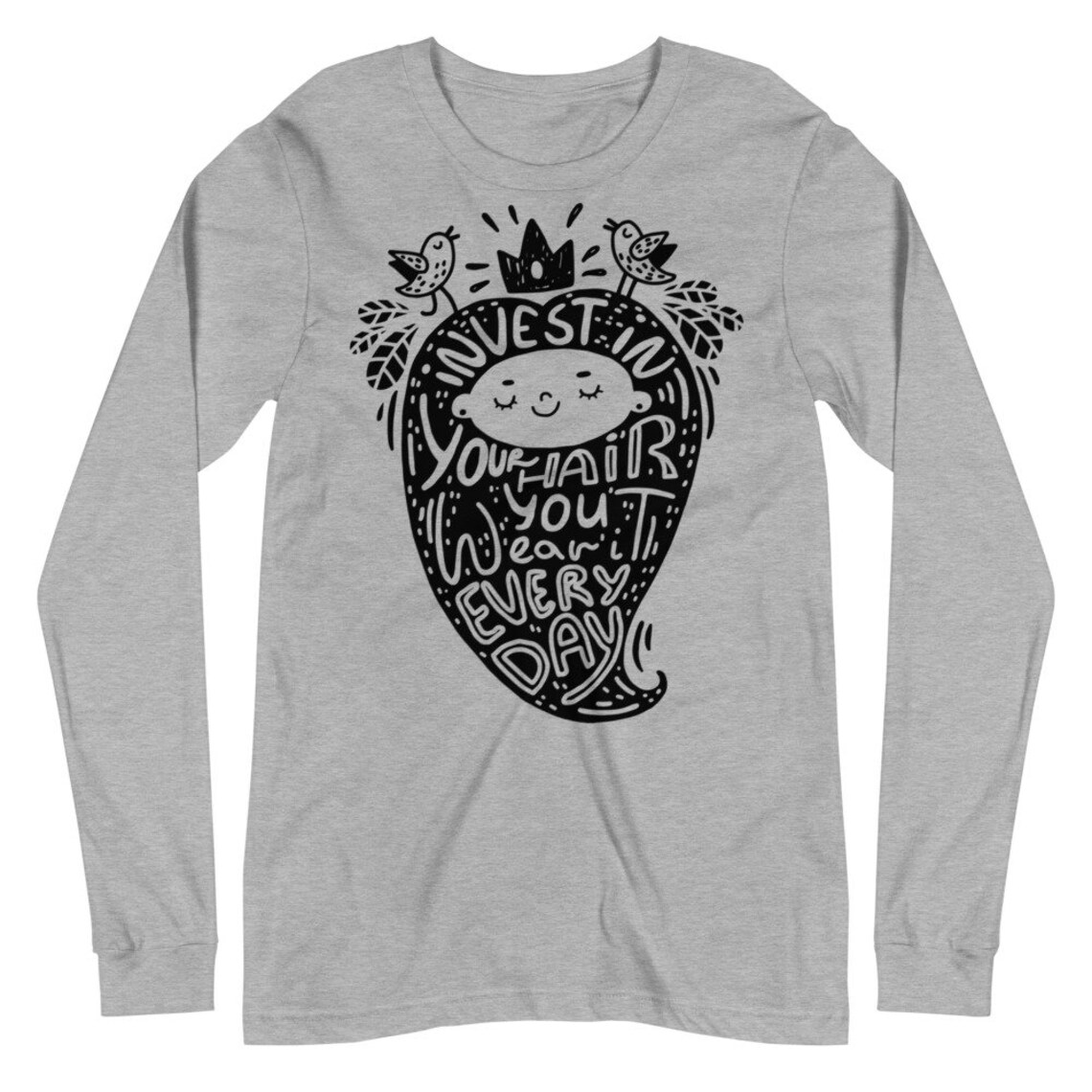 Long Sleeve Hair Shirt Long Hair Shirt Messy Hair Shirt Etsy