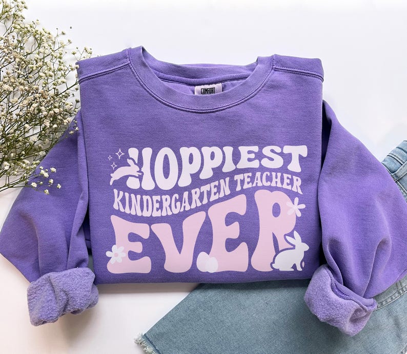 Easter Kindergarten Teacher Shirt, Comfort Colors Kindergarten Teacher Sweatshirt, Easter Kindergarten Teacher Gift, Preschool Teacher Shirt