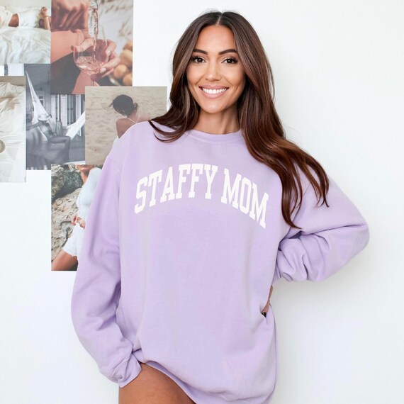 Staffy Mom Sweatshirt, Comfort Colors Staffy Mom Shirt Staffordshire Bull Terrier Shirt, Dog Mom Gifts Dog Mama Shirt Stafford Sweatshirt