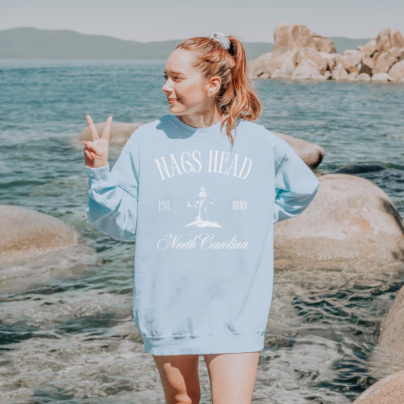 Nags Head Sweatshirt, Comfort Colors North Carolina Sweatshirt, North Carolina Vacation Trip Souvenir Gift, North Carolina Beach Crewneck