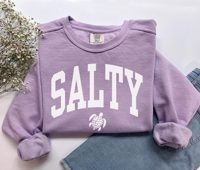Salty Sweatshirt, Comfort Colors Salty Shirt, Beach Sweatshirt, Spring Break Girls Trip Beachy Sweatshirt, Trendy Summer Vacation Crewneck