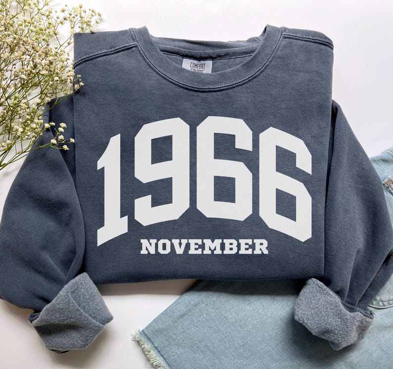 Custom Birth Year Sweatshirt, Comfort Colors Custom Birth Year Shirt 1966 Sweatshirt Turning 60 Years Old, Personalized 60th Birthday Gift
