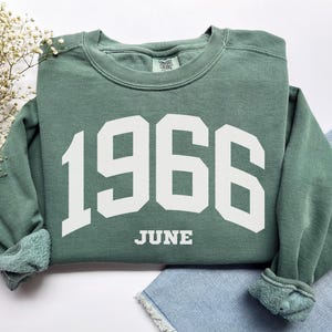 Custom Birth Year Sweatshirt, Comfort Colors Custom Birth Year Shirt 1966 Sweatshirt Turning 60 Years Old, Personalized 60th Birthday Gift