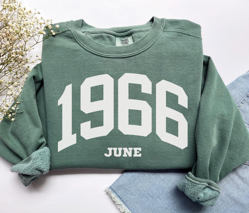 Custom Birth Year Sweatshirt, Comfort Colors Custom Birth Year Shirt 1966 Sweatshirt Turning 60 Years Old, Personalized 60th Birthday Gift