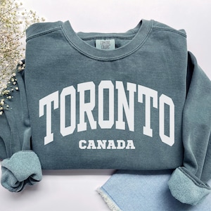 Sudadera de Toronto, camiseta de Toronto Comfort Colors, jersey de Canadá con cuello redondo, suéter de Canadá, camiseta deportiva canadiense, regalo de recuerdo de viaje de vacaciones a Canadá