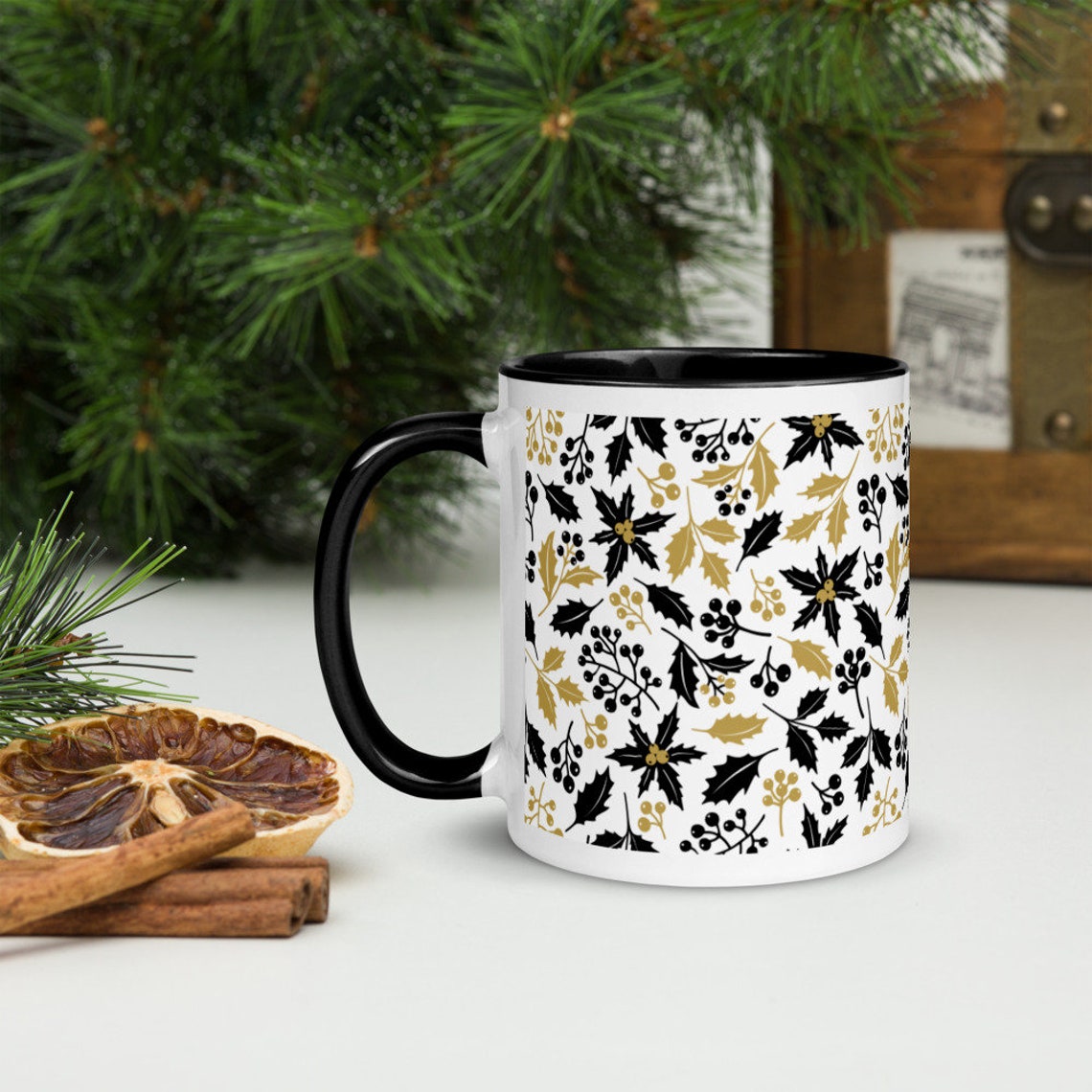 Holiday coffee mug Christmas mug enamel coffee mug campfire Etsy
