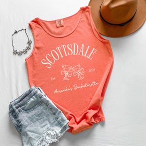 Custom Bachelorette Scottsdale Tank Top, Comfort Colors Unisex Personalized Bridesmaids Tank Top, Custom Bridal Wedding Bride Bach Tank Top