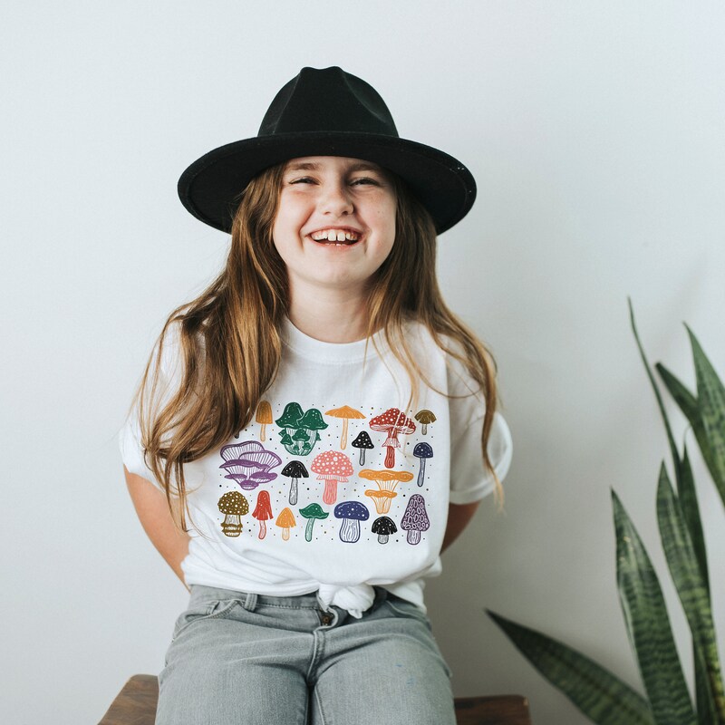Girls Maroon Mushroom Embroidered T-Shirt With Shorts Set main image 1
