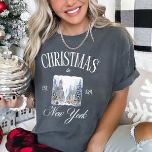 Christmas in New York Sweatshirt, Comfort Colors NYC Shirt, New York Christmas Vacation Trip, New York City Shirt, NYC Xmas in New York Tee