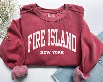 Fire Island Sweatshirt, Comfort Colors Fire Island Shirt, New York Vacation Trip Souvenir Gift, Long Island NY Sweater Summer Beach Crewneck