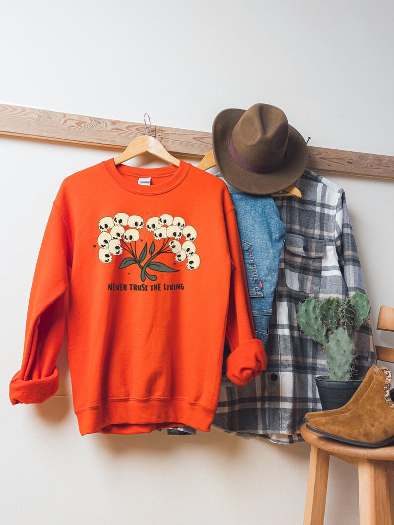 Skull Halloween Sweater Spooky Halloween Hoodie, Trick or Treat Sweatshirt Skull Sweatshirt, Womens Fall Sweater Cozy Halloween Gift for Her
