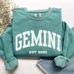 Custom Gemini Sweatshirt, Comfort Colors Custom Gemini Shirt, Gemini Gift, Custom Zodiac Shirt, Personalized Horoscope Gift, May June Gift