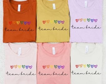 Lesbian Bachelorette Shirt, LGBTQ Wedding Shirt Team Bride Shirt Gay Bachelorette Tshirt, Rainbow Gay Pride Bridal Shower Bride Gang Shirts