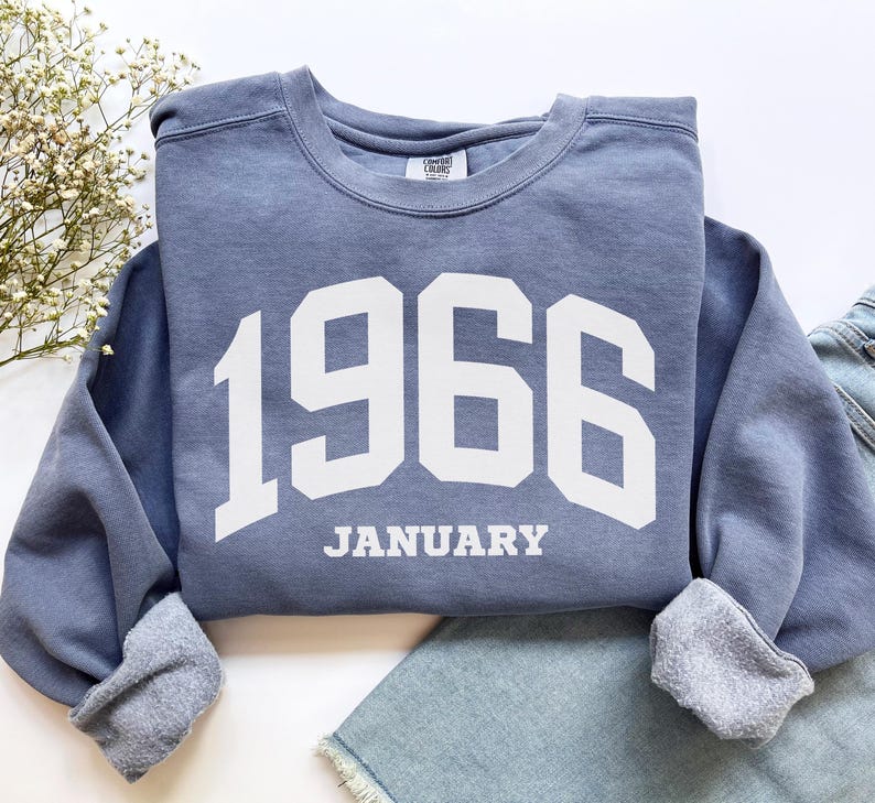 Custom Birth Year Sweatshirt, Comfort Colors Custom Birth Year Shirt 1966 Sweatshirt Turning 60 Years Old, Personalized 60th Birthday Gift