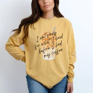 Latte Coffee Shirt, Comfort Colors Iced Coffee Shirt, Coffee Lover Gift for Her, Long Sleeve Iced Latte Cappuccino Tee, Coffee Addict Tshirt