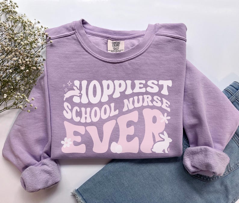 Easter School Nurse Shirt, Comfort Colors Easter School Nurse Sweatshirt, School Nurse Gift, School Nurse Tshirt, Easter Gift for Nurse Tee
